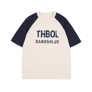 2025 1035 2025n street 2025 summer men's and women's splicing high-end men's letter pattern design short-sleeved T-shirt