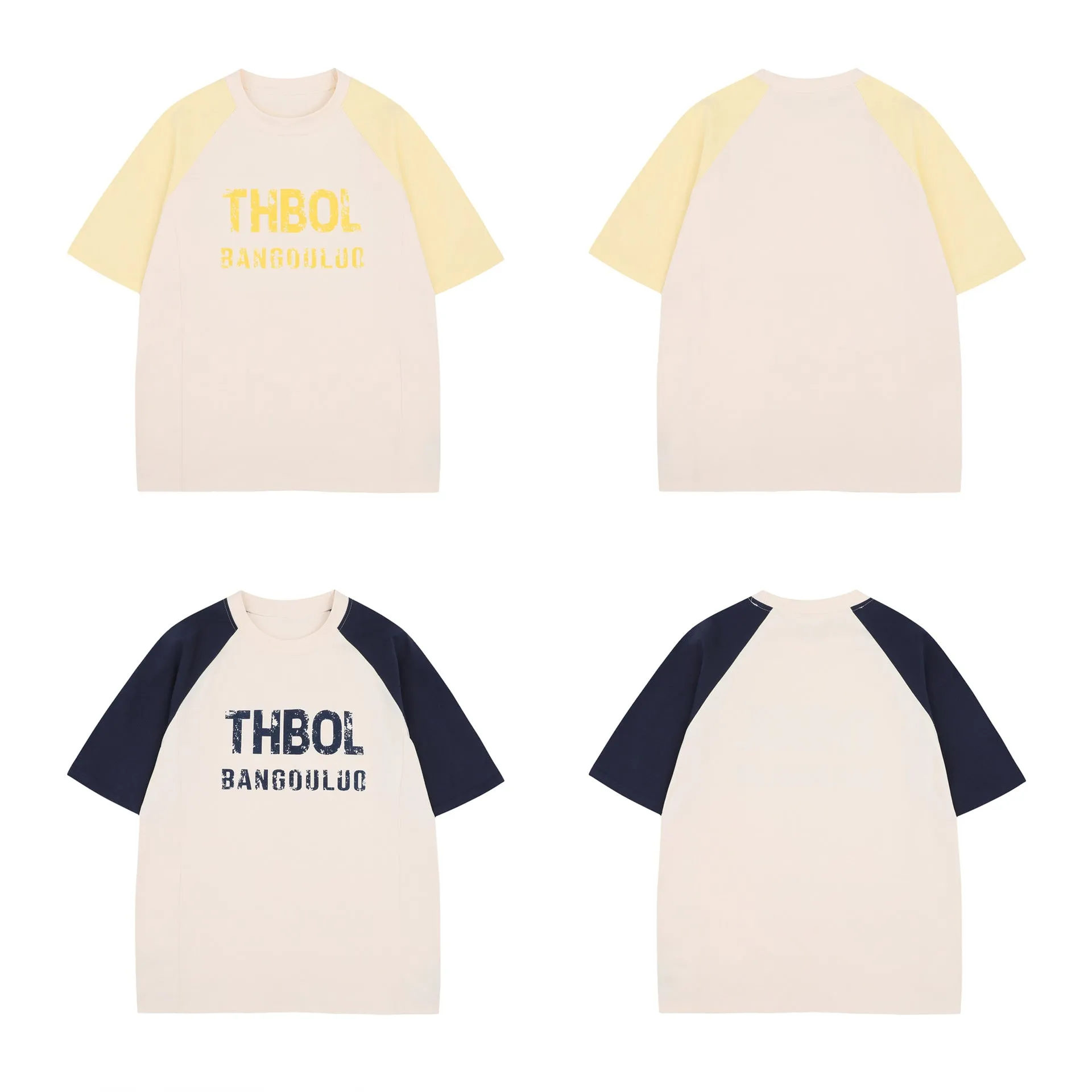 2025 1035 2025n street 2025 summer men's and women's splicing high-end men's letter pattern design short-sleeved T-shirt