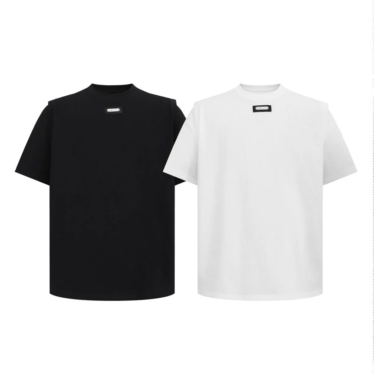 2025 12051 2025n street 2025 summer men's and women's simple high-end metal buckle design men's loose short-sleeved T-shirt