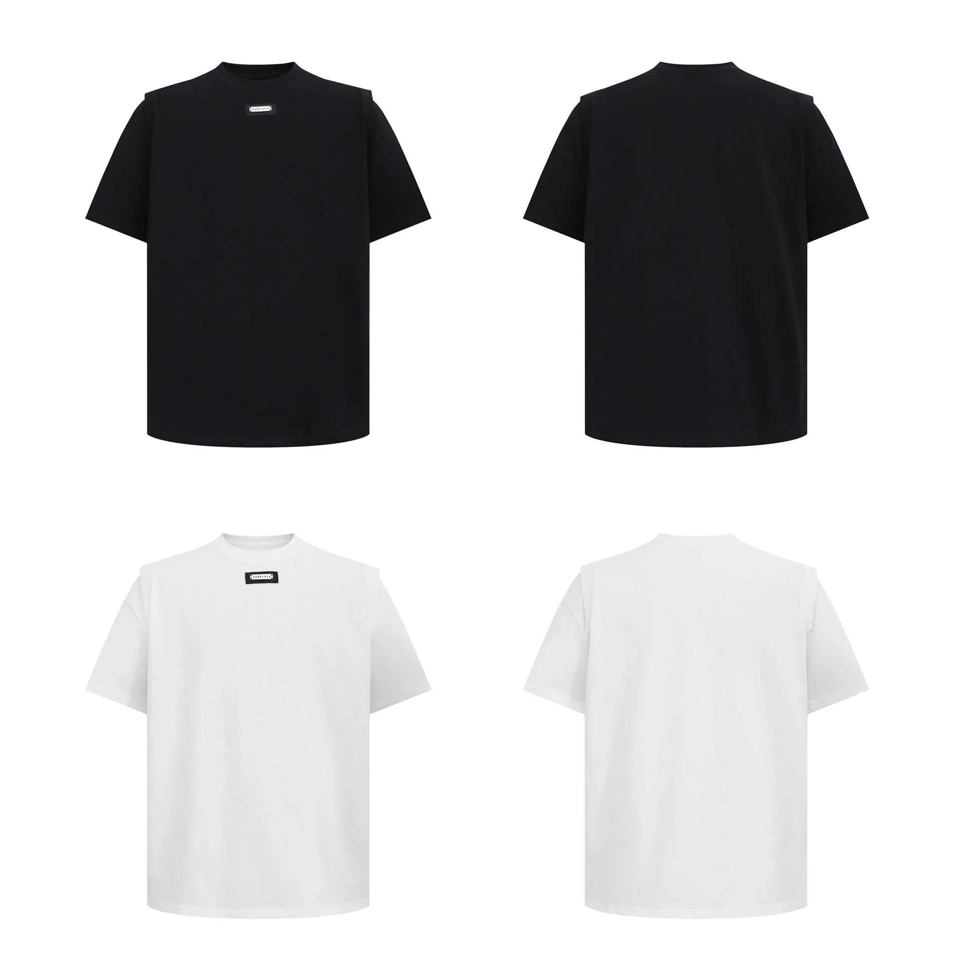2025 12051 2025n street 2025 summer men's and women's simple high-end metal buckle design men's loose short-sleeved T-shirt