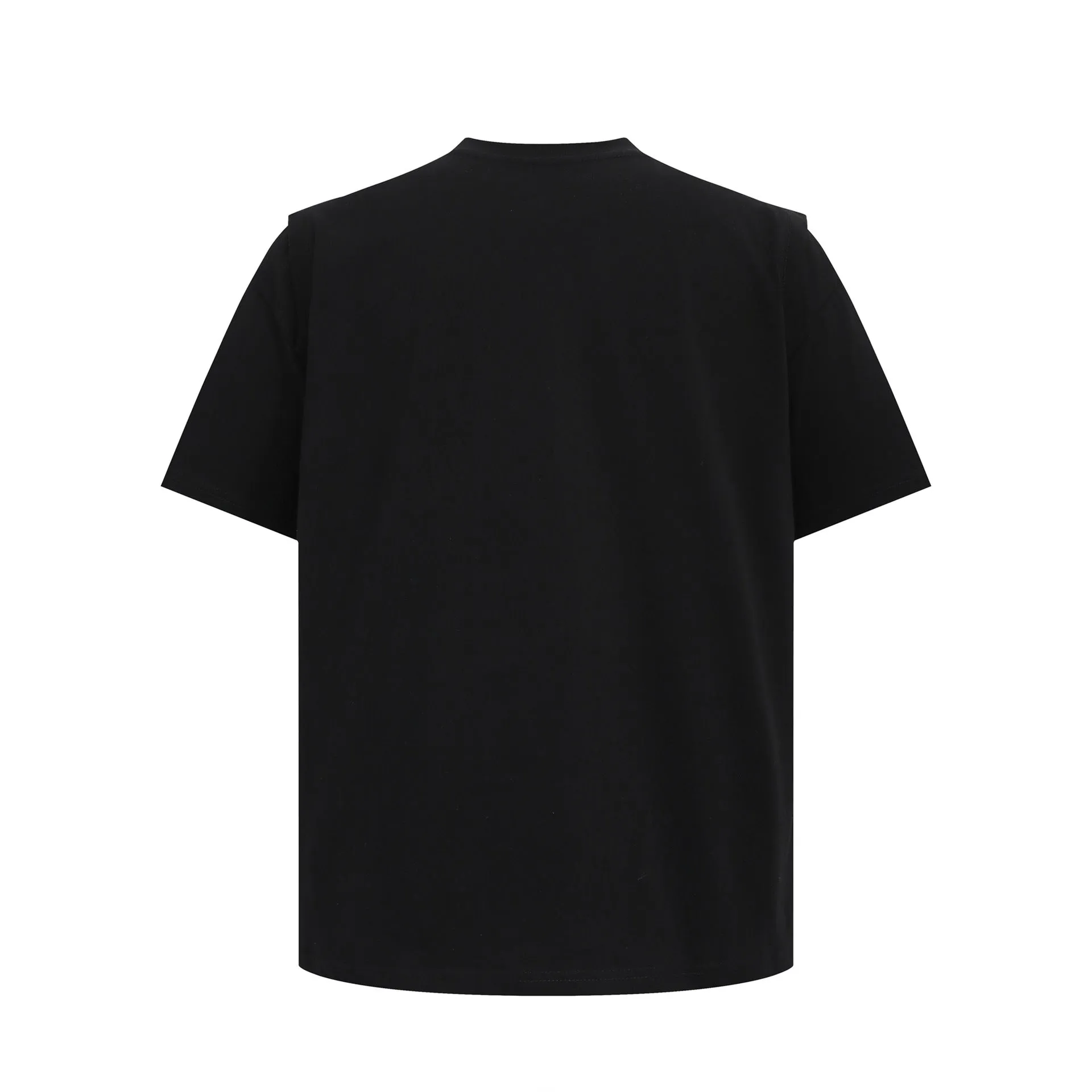 2025 12051 2025n street 2025 summer men's and women's simple high-end metal buckle design men's loose short-sleeved T-shirt