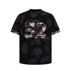 2025 12291 2025n street 2025 summer men's and women's simple high-end sticker embroidery design men's loose short-sleeved T-shirt