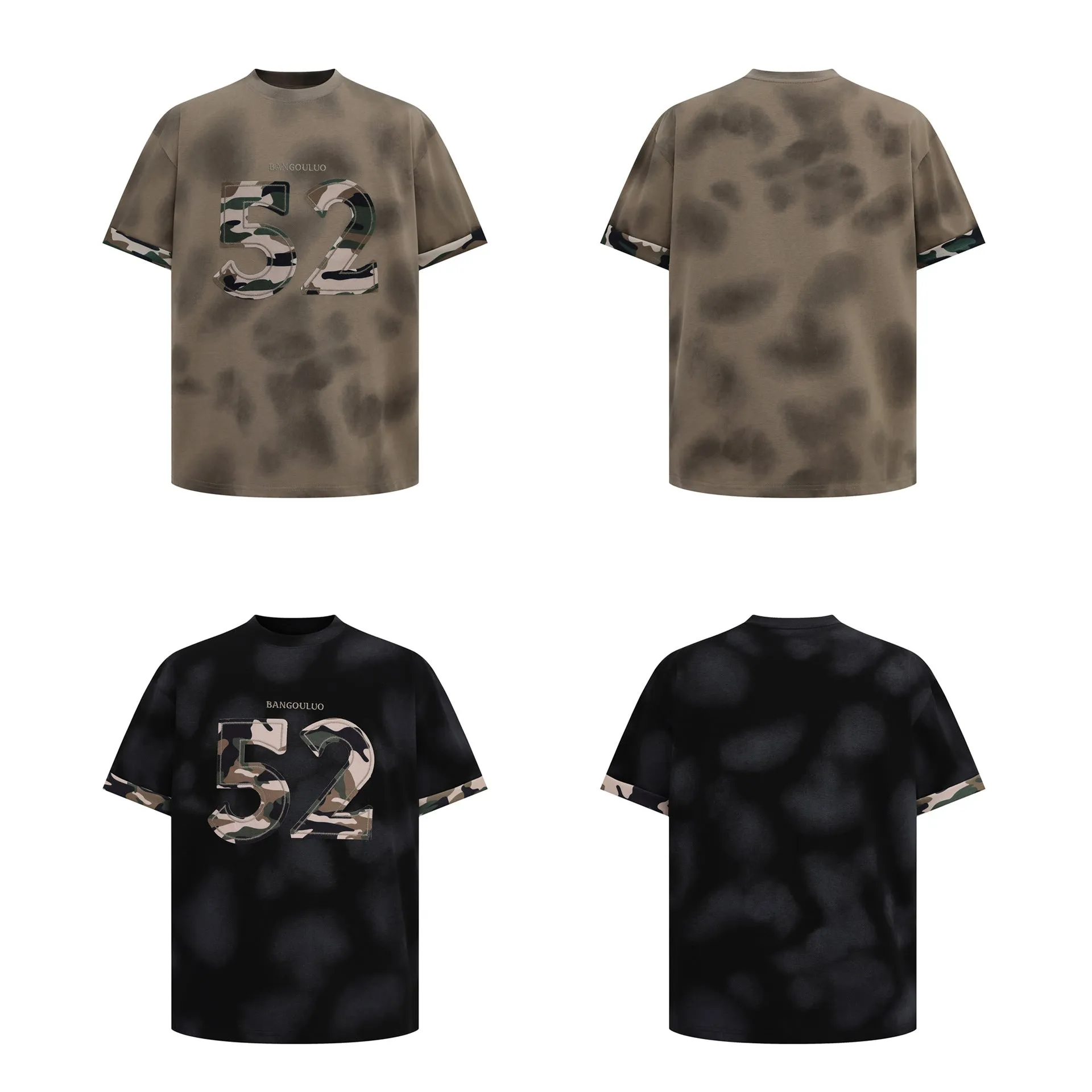 2025 12291 2025n street 2025 summer men's and women's simple high-end sticker embroidery design men's loose short-sleeved T-shirt
