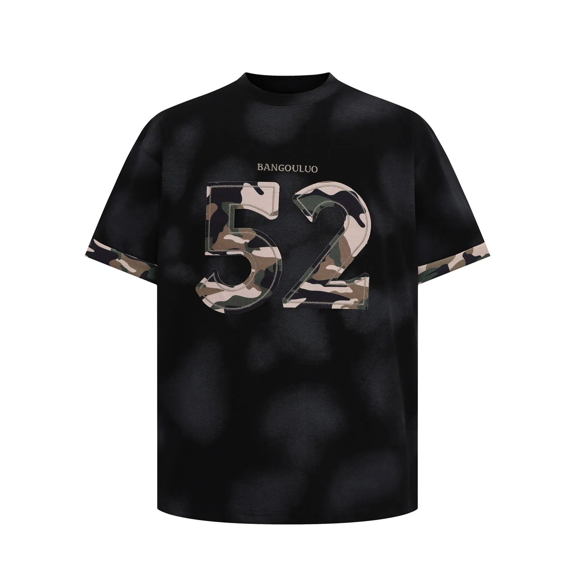2025 12291 2025n street 2025 summer men's and women's simple high-end sticker embroidery design men's loose short-sleeved T-shirt