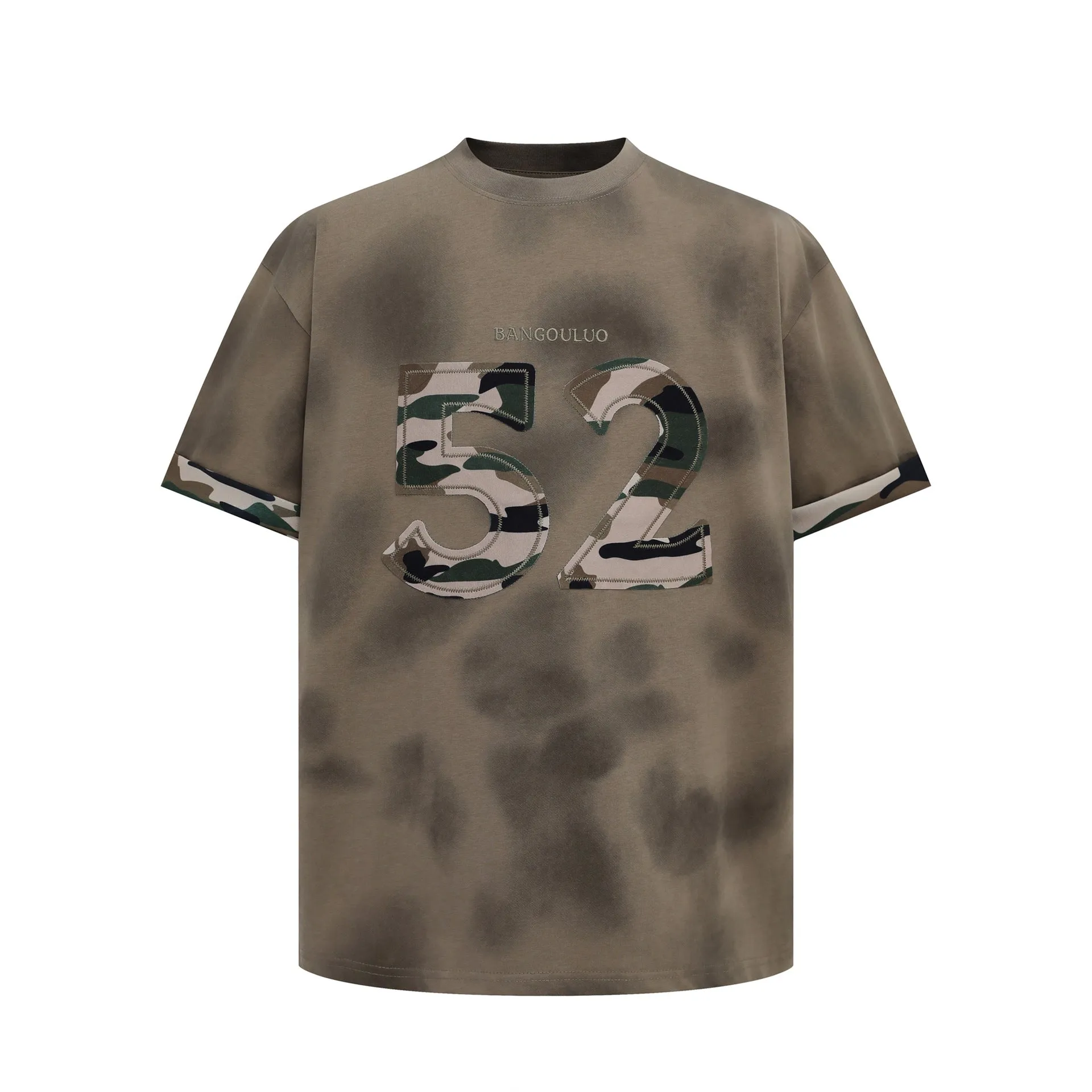 2025 12291 2025n street 2025 summer men's and women's simple high-end sticker embroidery design men's loose short-sleeved T-shirt