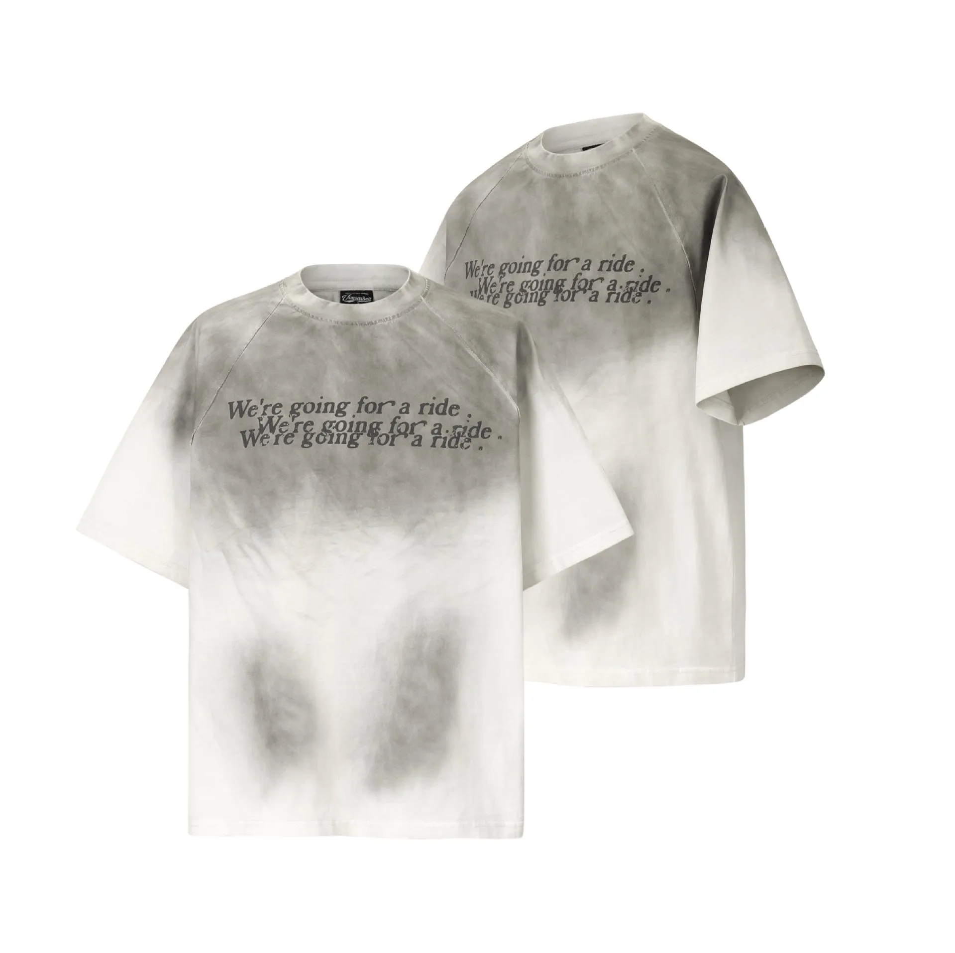 2025 8570 2025n Street 2025 Summer Letter Design Men's Loose Tie-Dyeing Premium Sense Neutral Short Sleeve T-Shirt