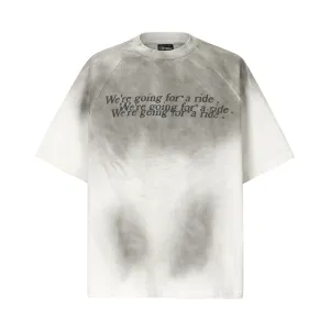 2025 8570 2025n Street 2025 Summer Letter Design Men's Loose Tie-Dyeing Premium Sense Neutral Short Sleeve T-Shirt