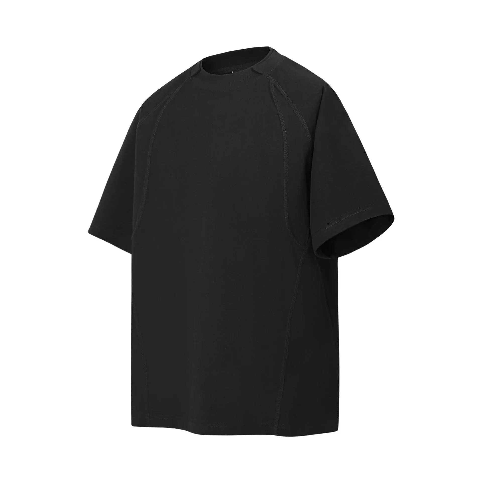 2025 9653 2025n 2025 Summer Neutral Premium Solid Color Retro Deconstruction Design Men's Premium Short Sleeve T-Shirt