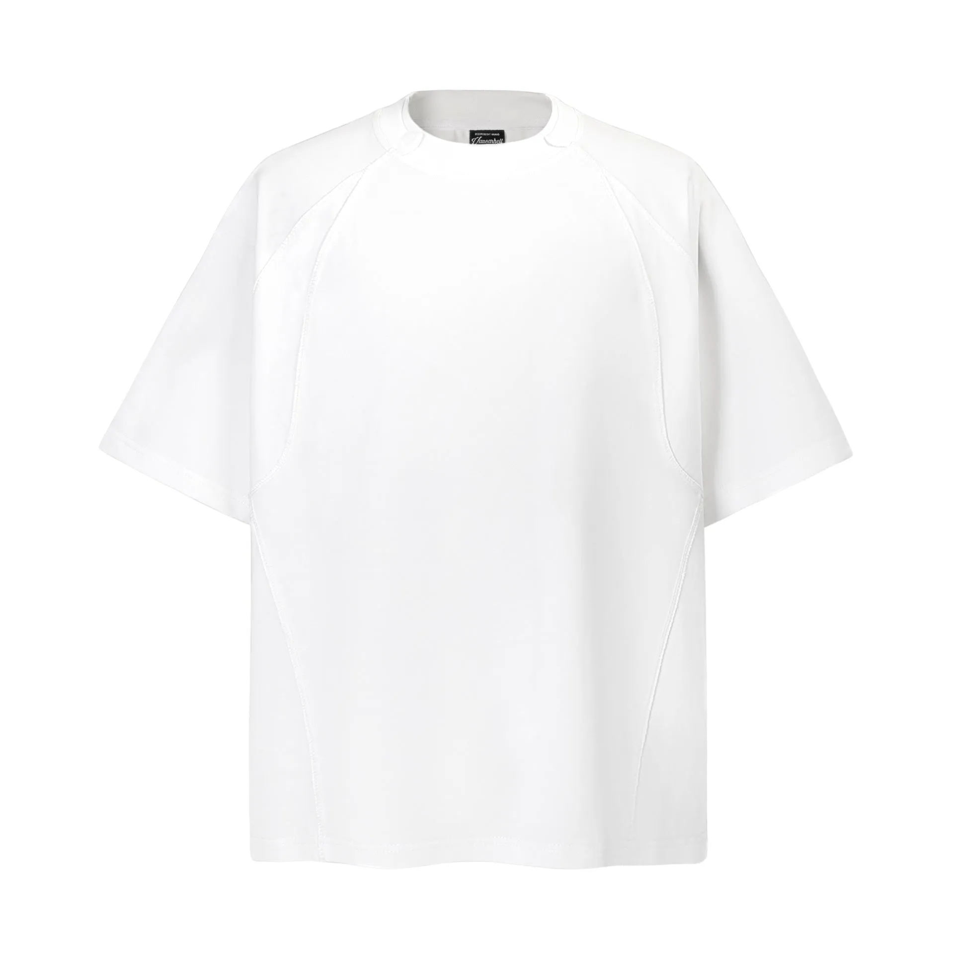 2025 9653 2025n 2025 Summer Neutral Premium Solid Color Retro Deconstruction Design Men's Premium Short Sleeve T-Shirt