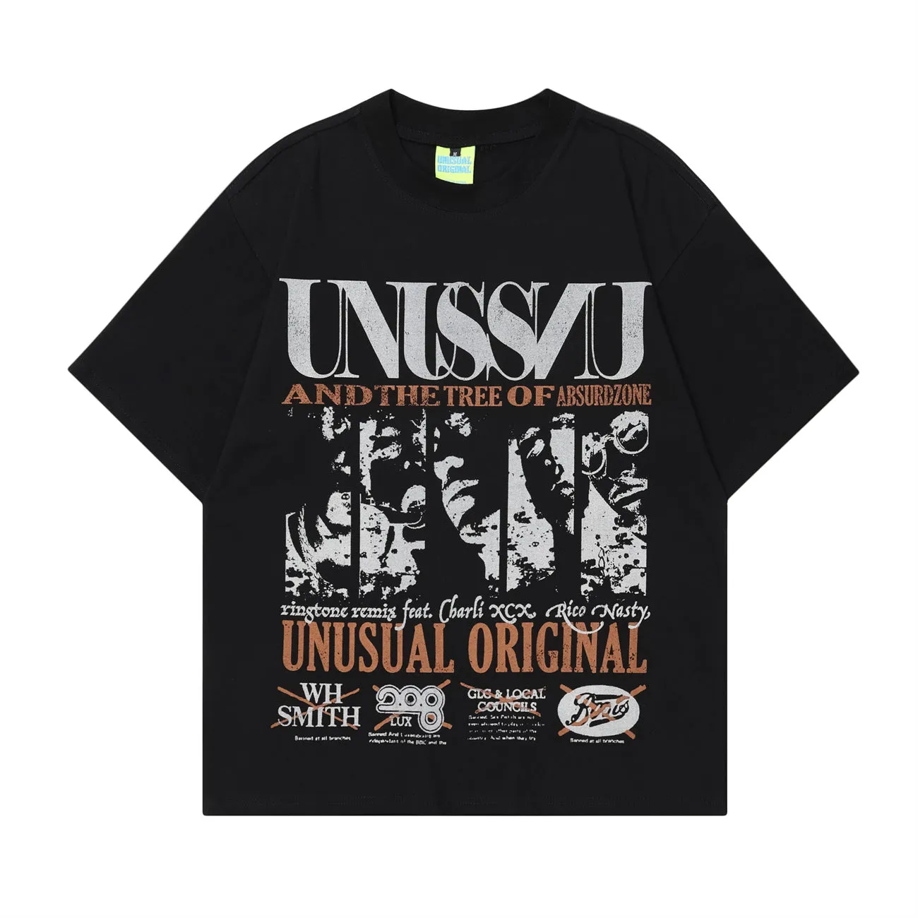2025 T1006 2025n street tide 2025 summer men's and women's street retro elements portrait design men's loose short-sleeved T-shirt