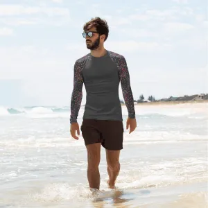 Black Watermark Men's Rash Guard