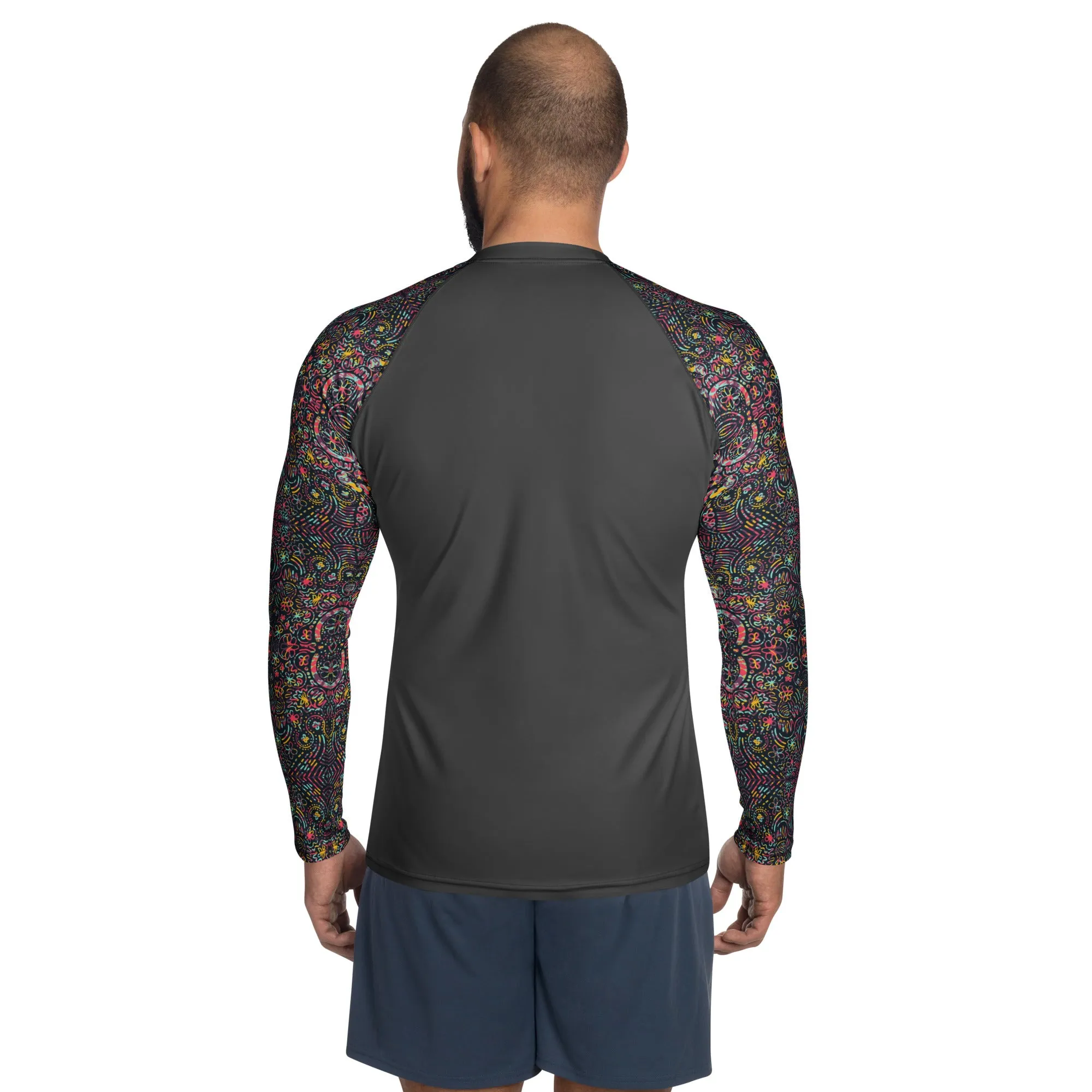 Black Watermark Men's Rash Guard