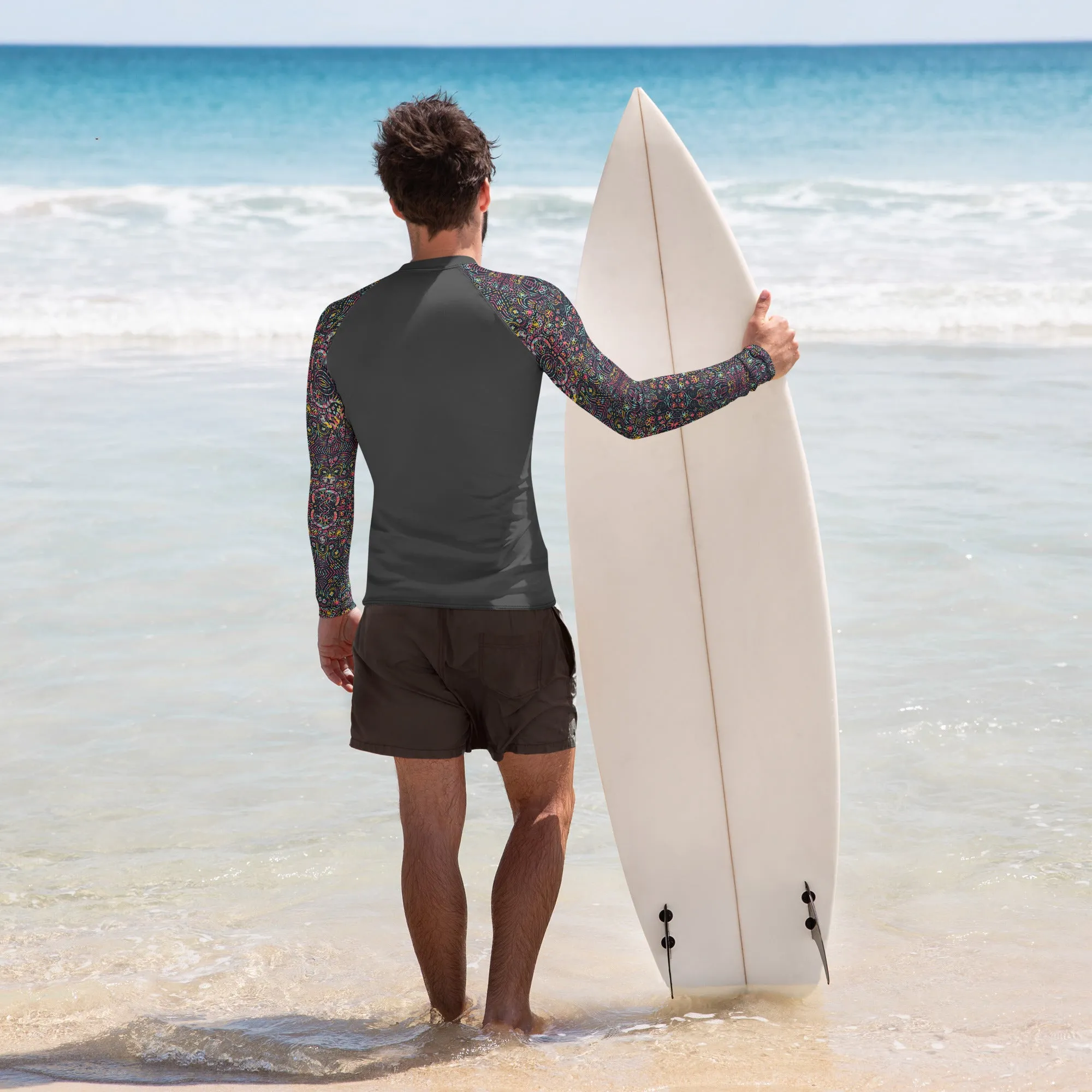 Black Watermark Men's Rash Guard