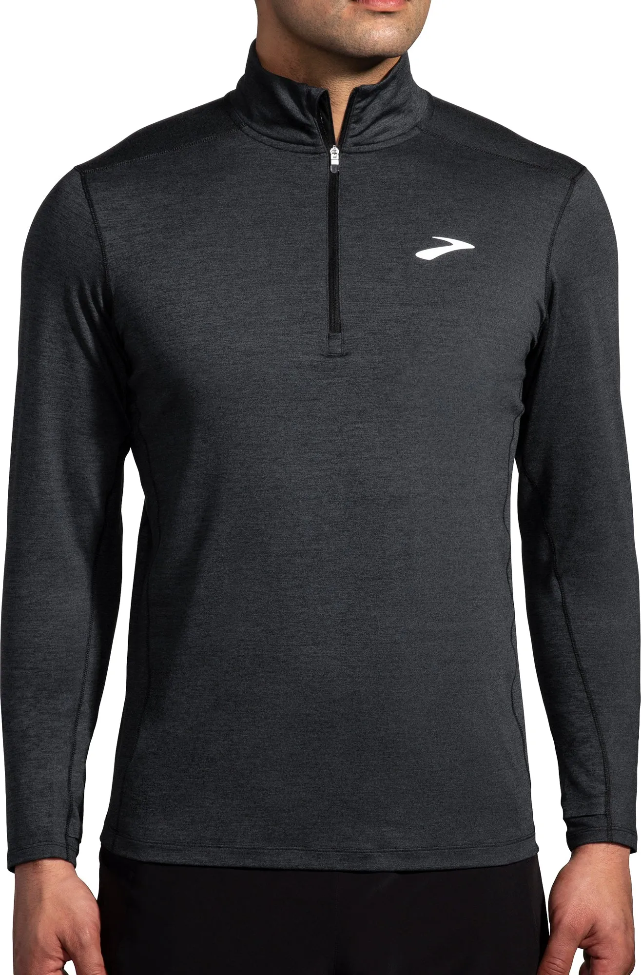 Brooks Dash Half Zip Long Sleeve Mens Running Top - Black