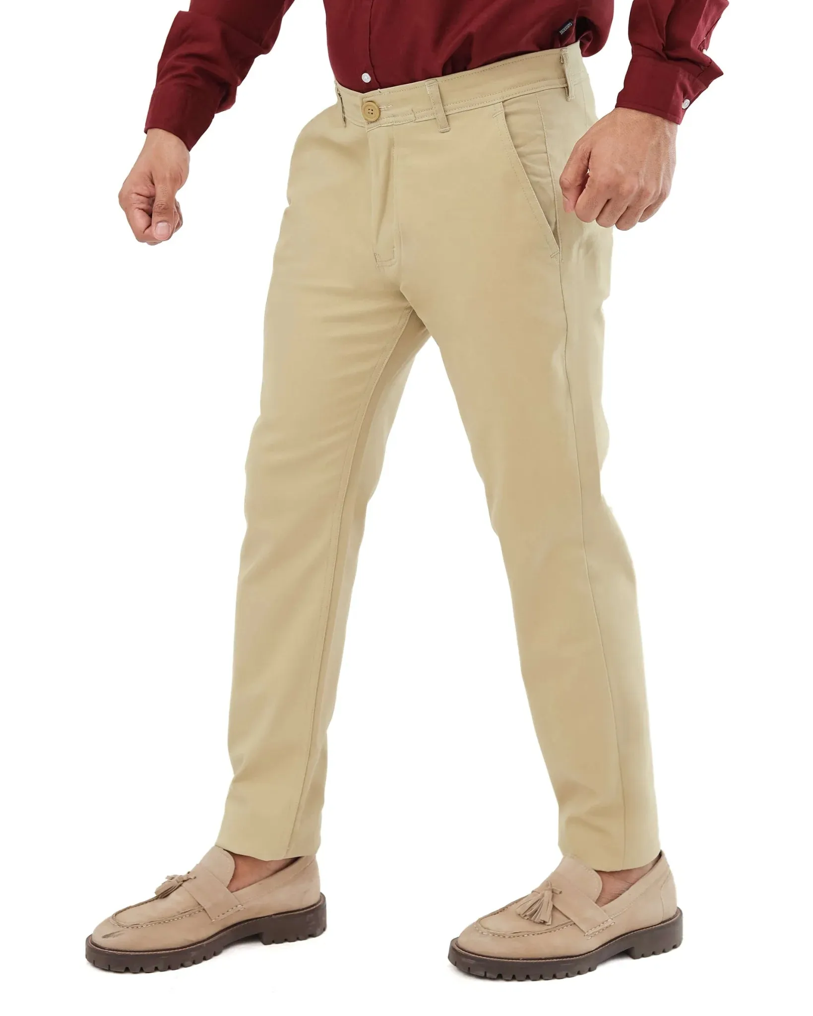 Camel brown cotton pant