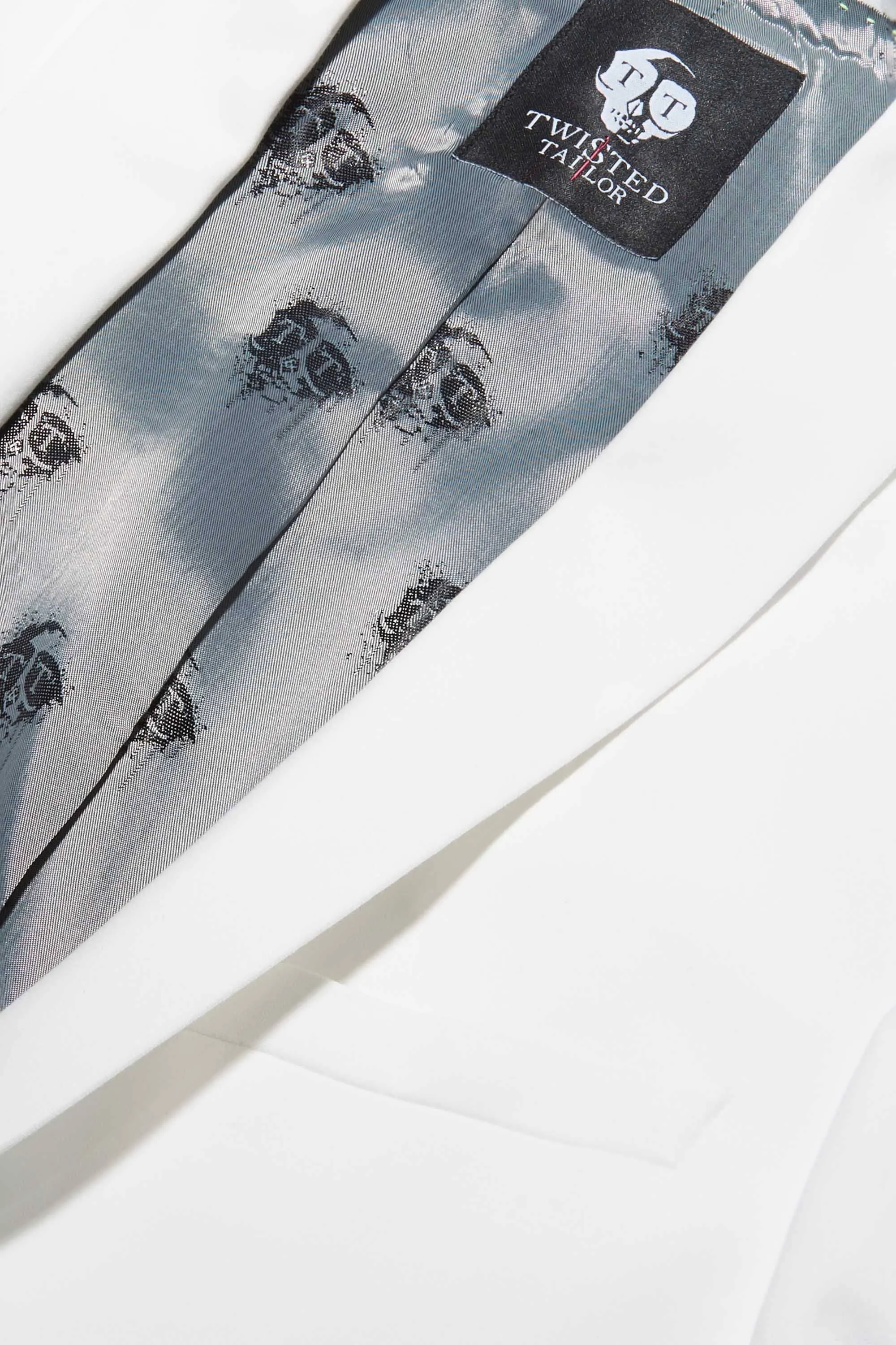 Drake Skinny Fit White Cotton Jacket - ARCHIVE