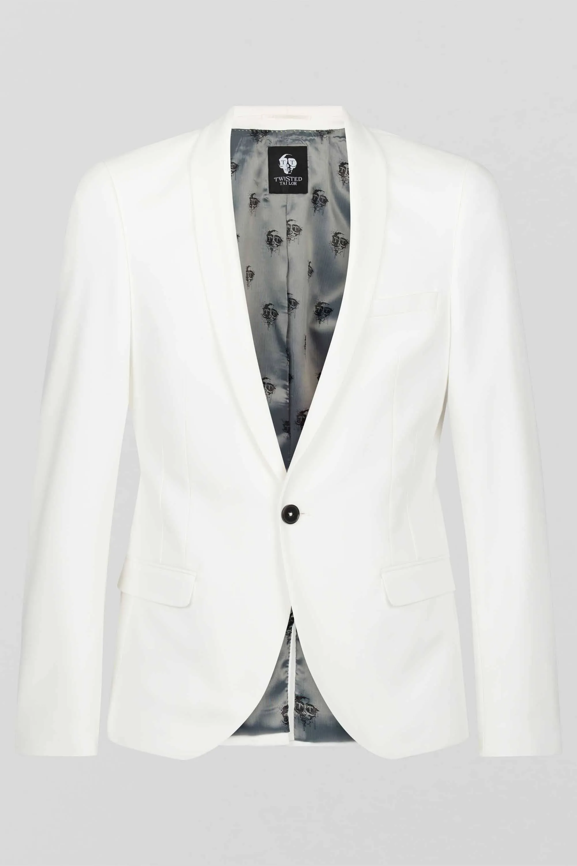 Drake Skinny Fit White Cotton Jacket - ARCHIVE