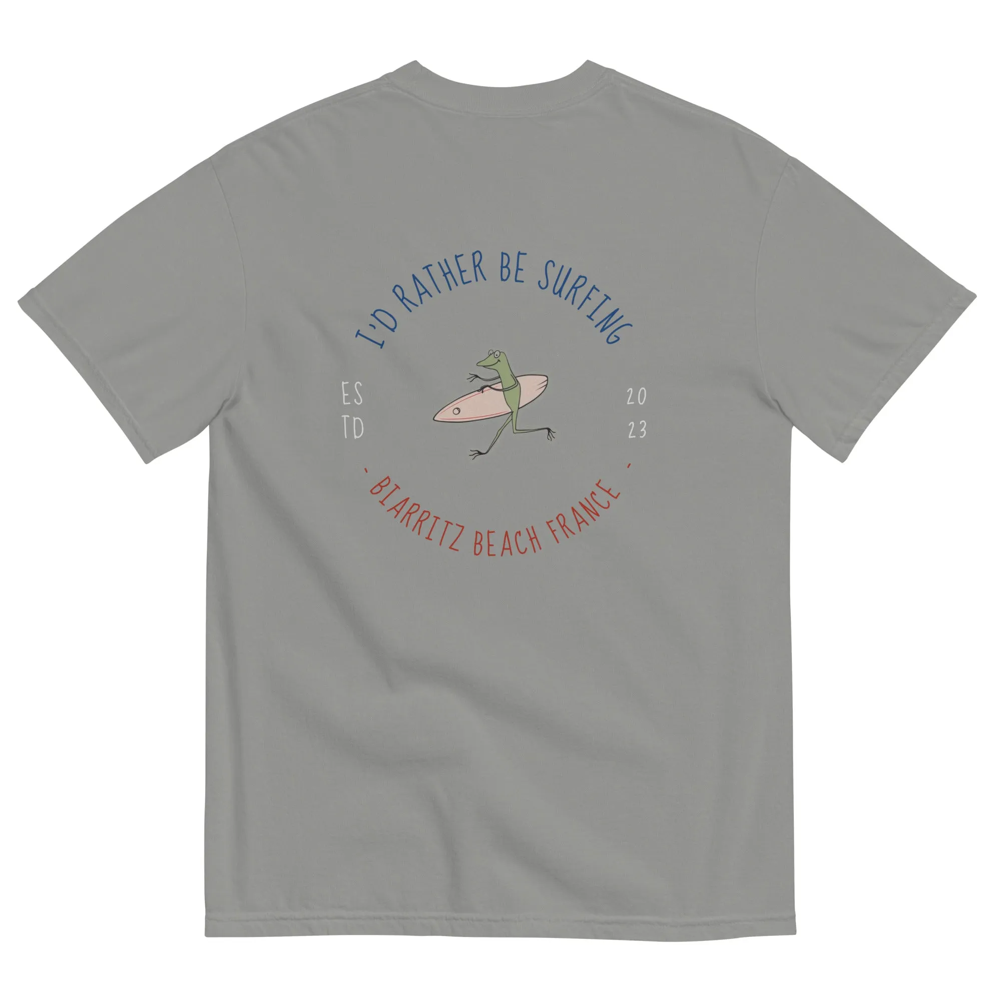 I'd Rather Be Surfing Biarritz men garment-dyed heavyweight t-shirt