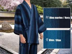 Luxury Samue Katsuojima Nanakoori  Cotton Blue / Navy Blue Made in Japan