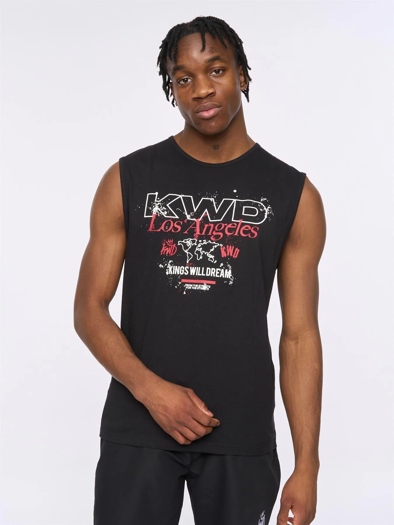 Mapped Tank Top Black