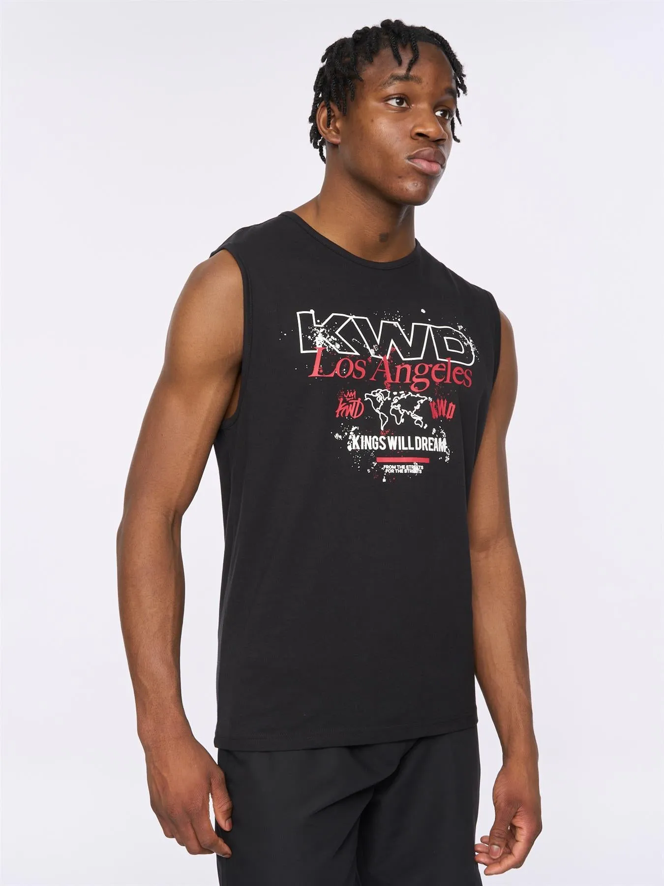 Mapped Tank Top Black