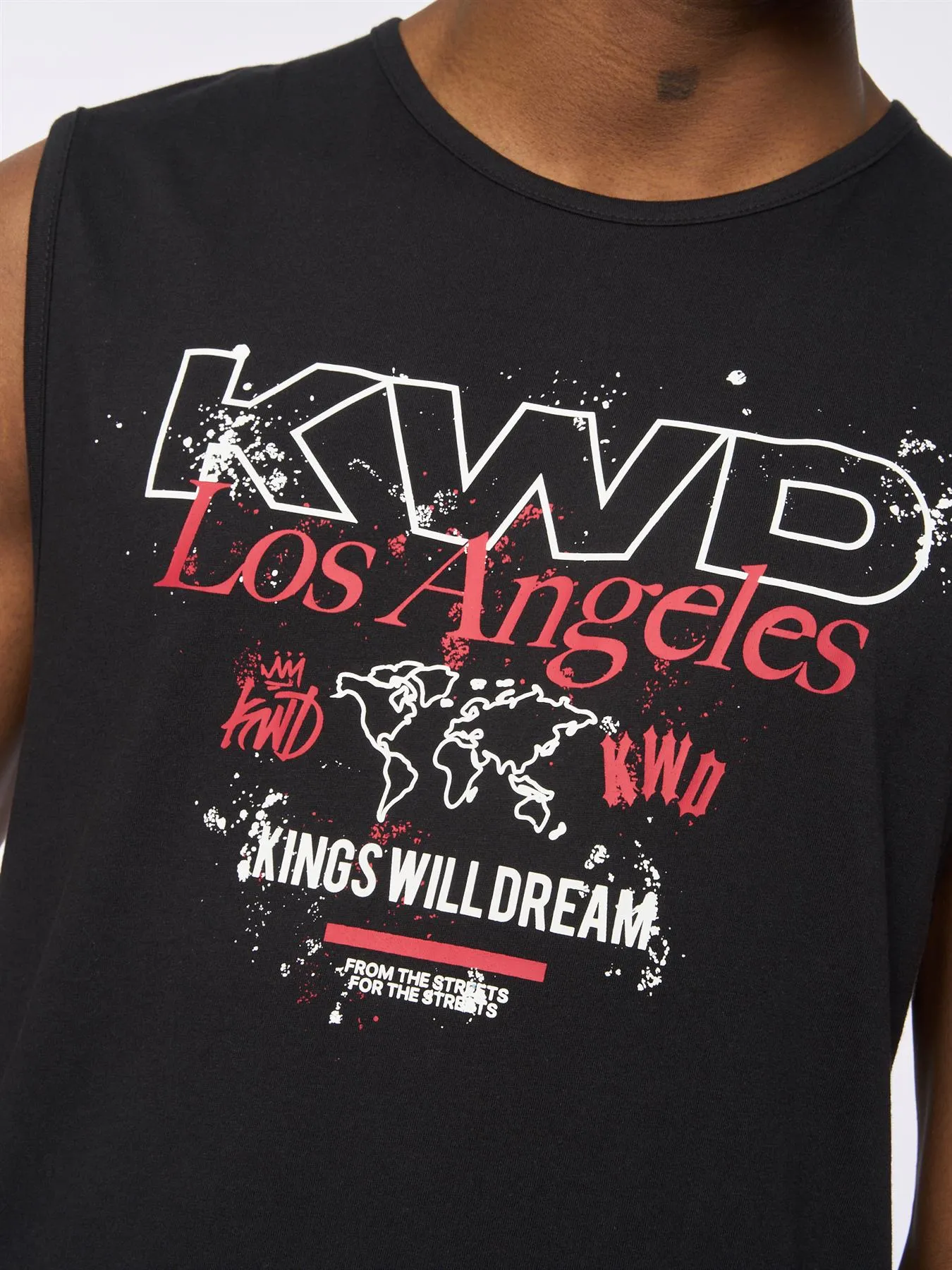 Mapped Tank Top Black