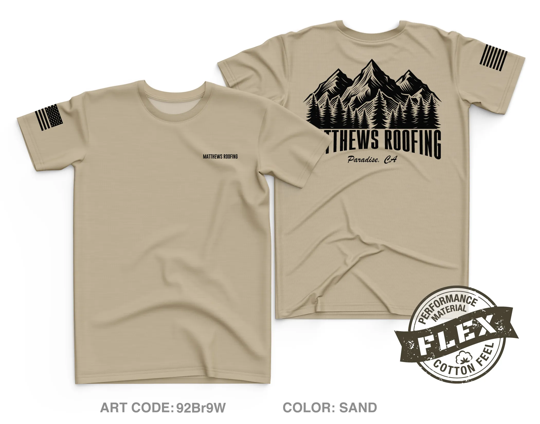 Matthew’s Roofing Core Men's SS Flex Performance Tee - 92Br9W