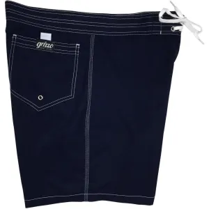 Men's 18" Solid Color Old-School Back Pocket Board Shorts by Grizzo HB (Navy OR Red)