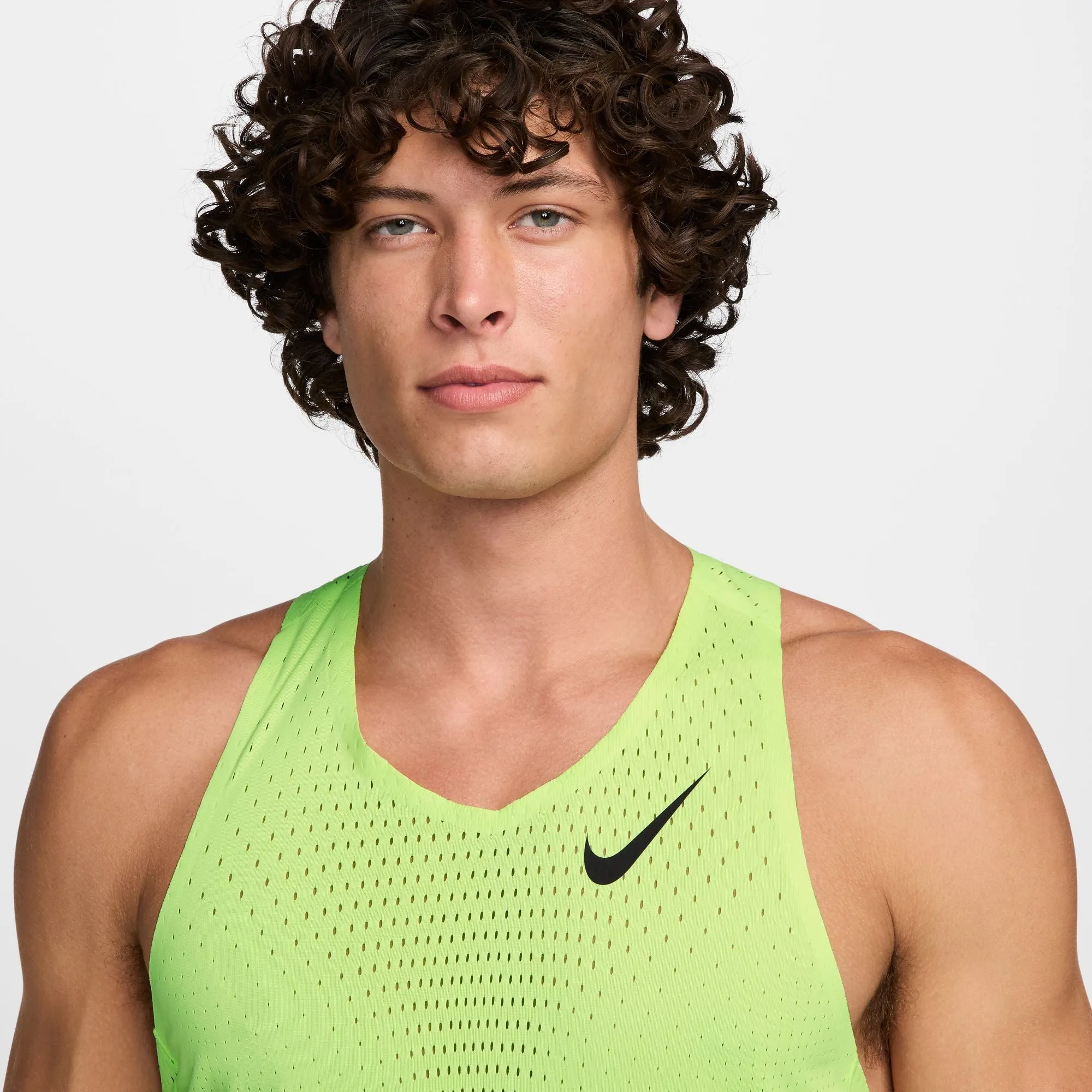 Men's AeroSwift Dri-FIT ADV Running Singlet (736 - Light Lemon Twist/Black)