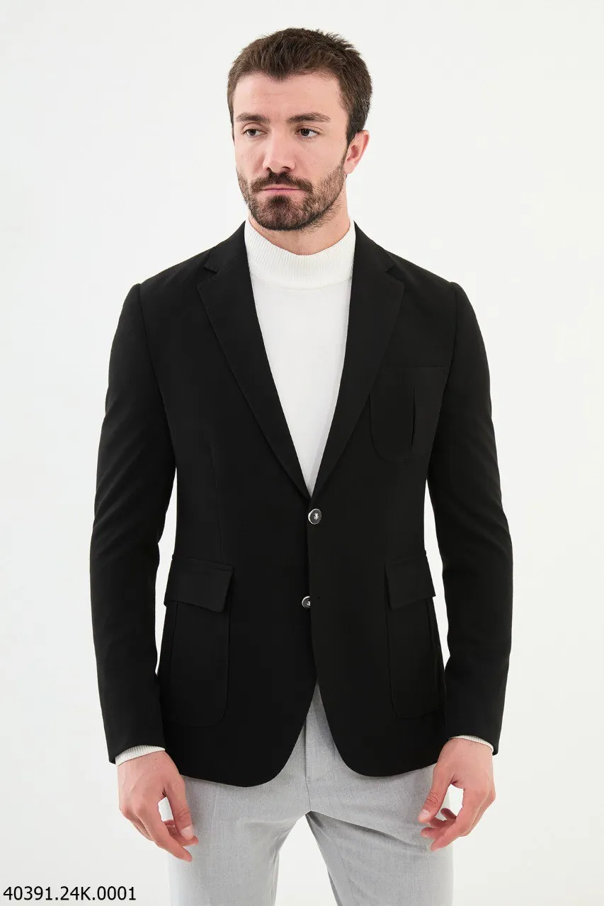Men's Black Slim Fit Blazer