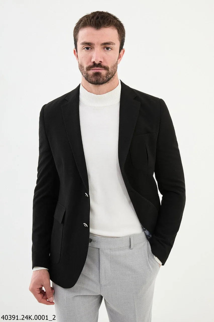 Men's Black Slim Fit Blazer
