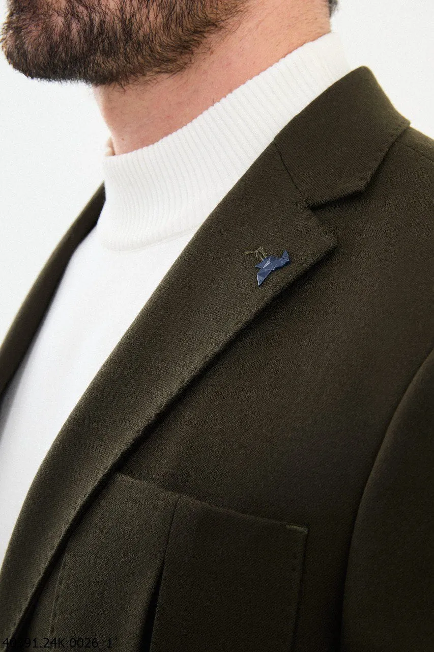 Men's Olive Green Slim Fit Blazer