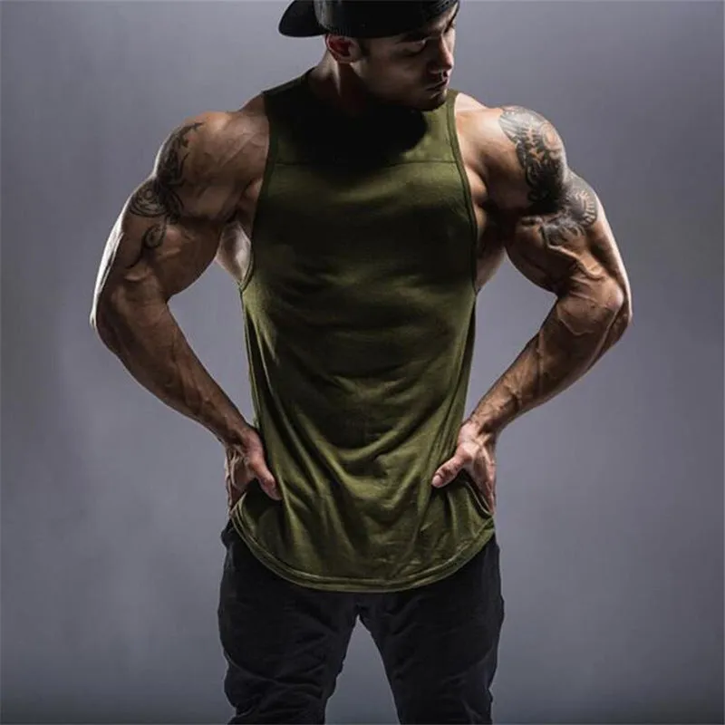 Men's Plain Sleeveless T-shirt Solid Tank Top