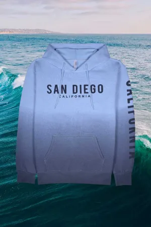 Men's Summer Beach, San Diego California Hoodie - Ombre Blue