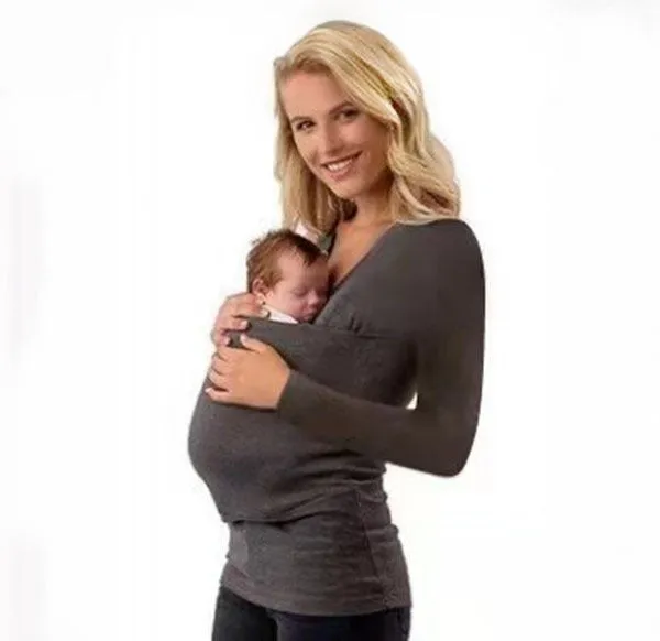 Mummy and Daddy Kangaroo Pouch T-shirts with Various Sleeve Lengths