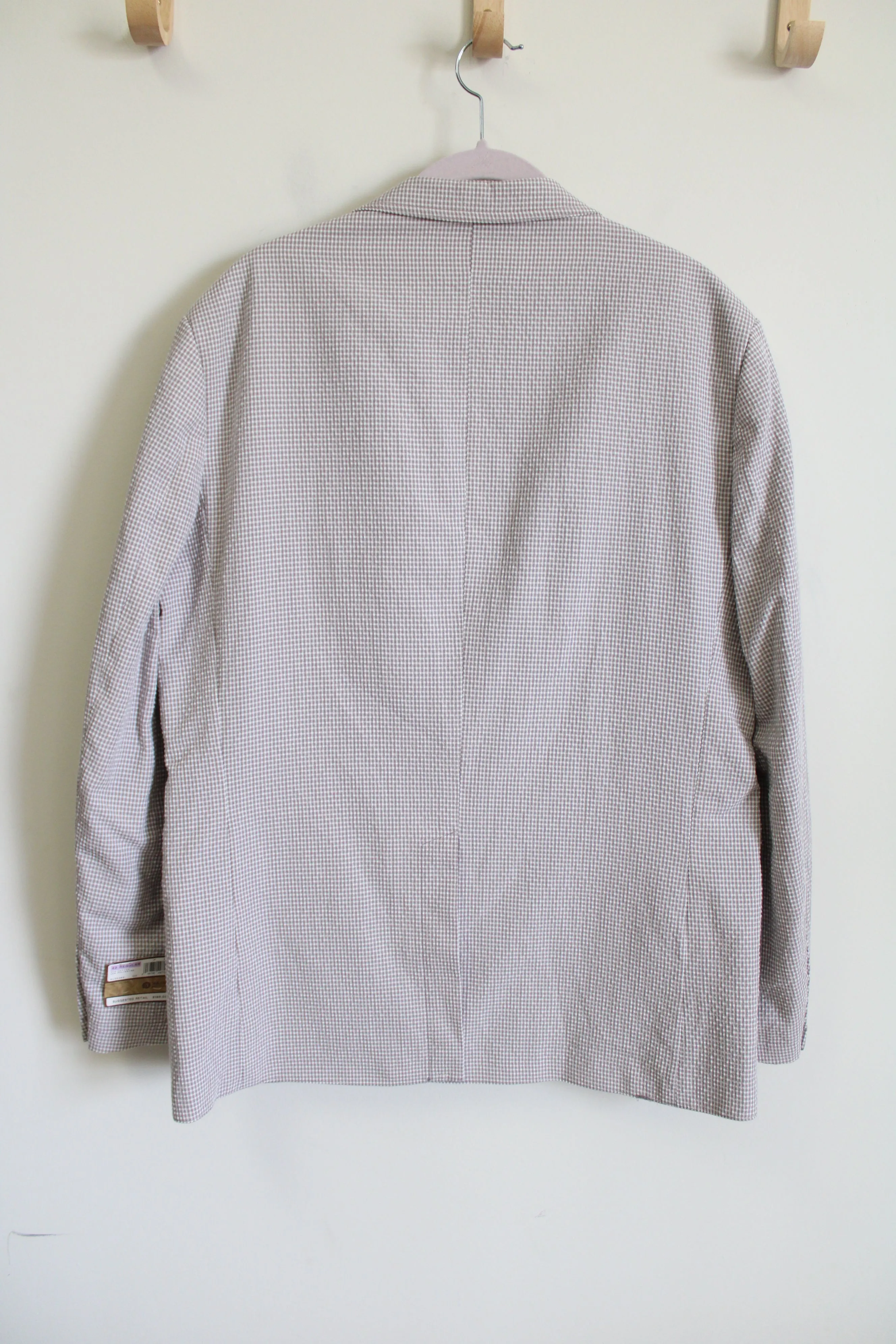 NEW Haggar Light Purple Gingham Blazer | 42 Regular