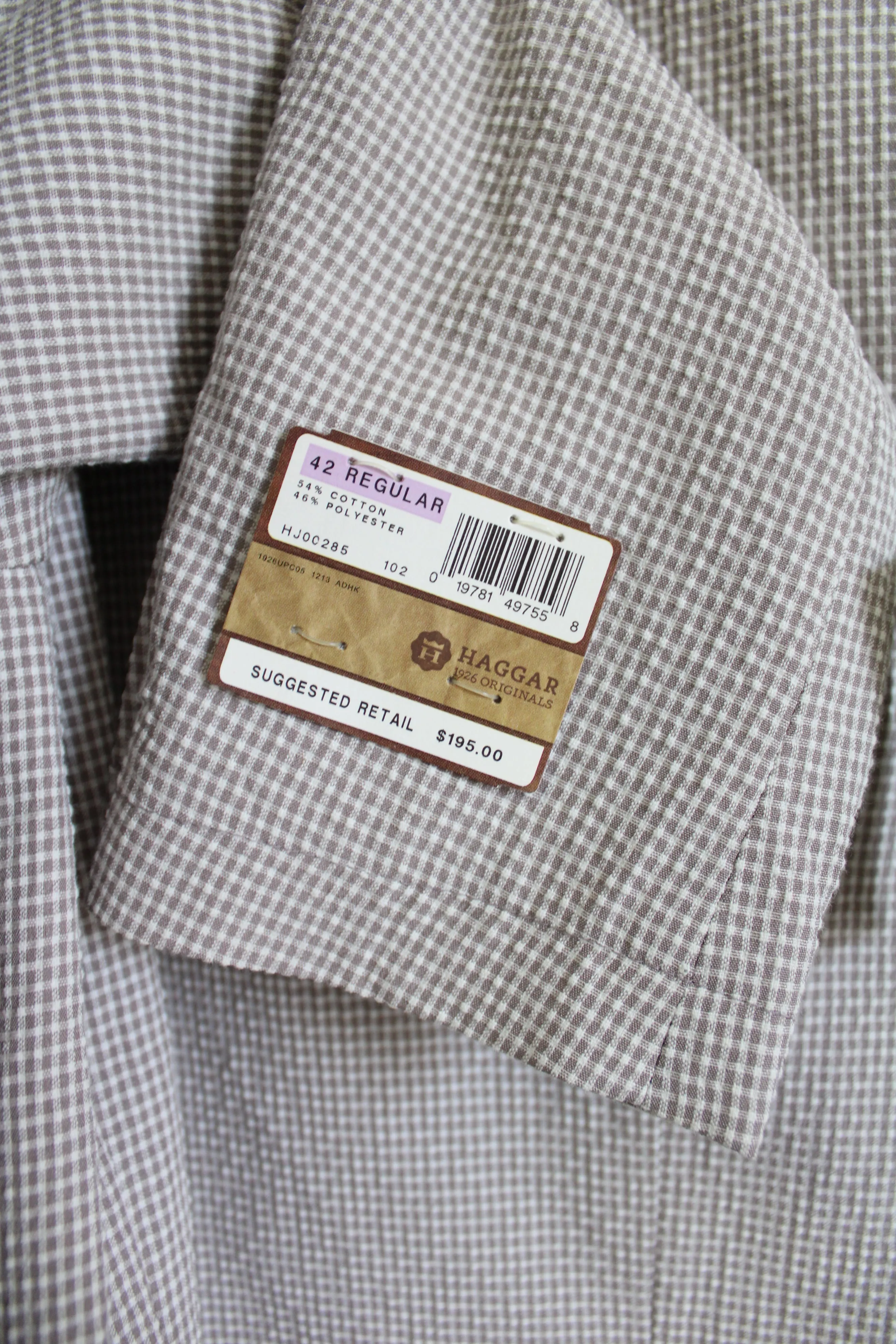 NEW Haggar Light Purple Gingham Blazer | 42 Regular