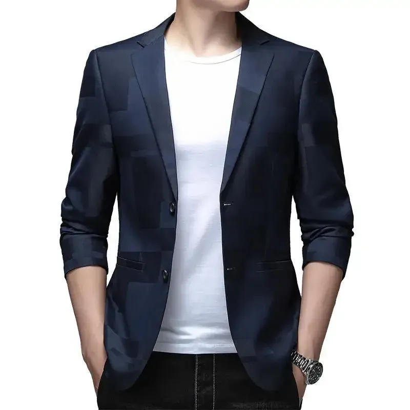 Oversize Single-Breasted Suit Blazer Plus Size Men's Jacket for Summer