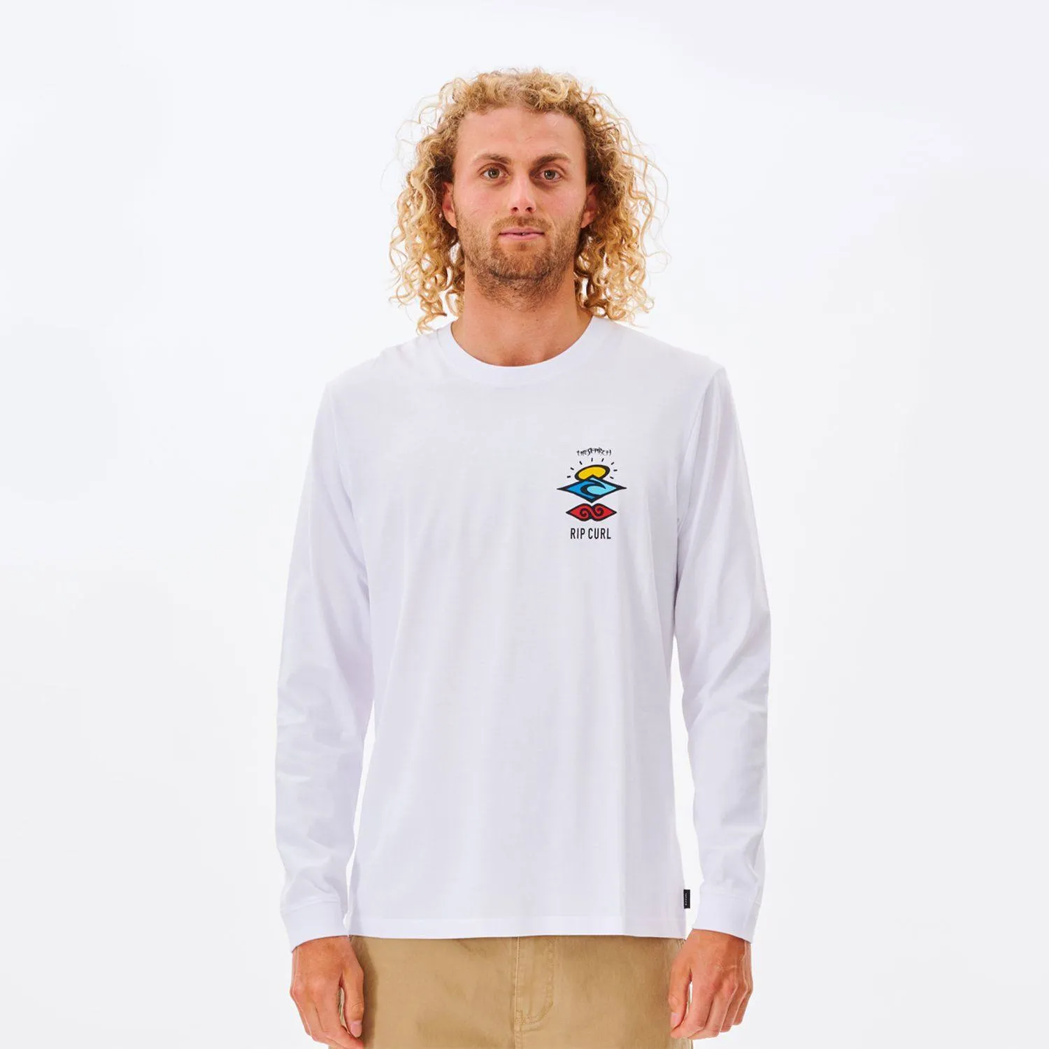 Rip Curl Search Icon L/S Tee White