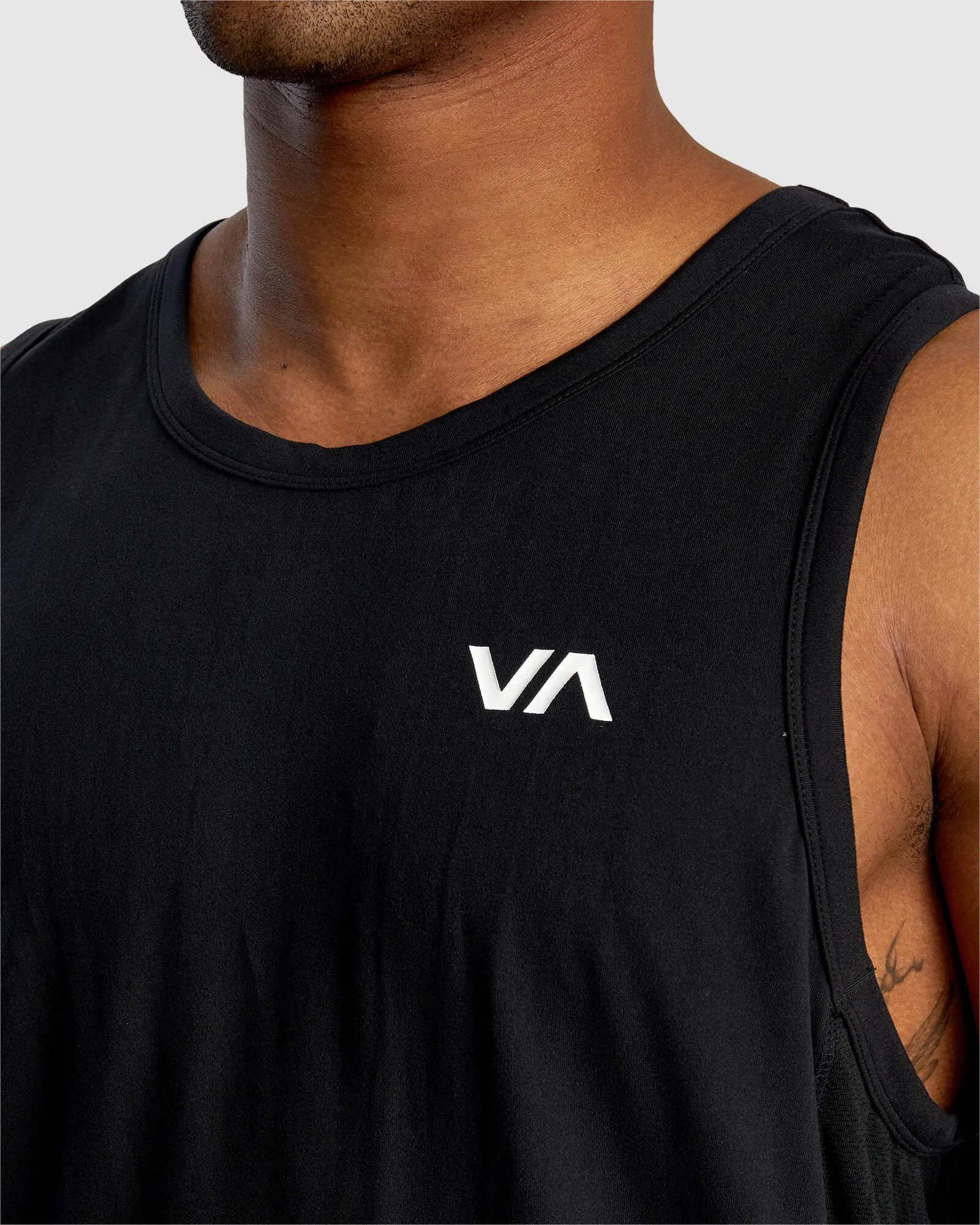 RVCA SPORT VENT SINGLET - BLACK