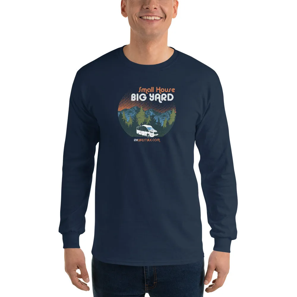 Small House Big Yard Men and Women's Long Sleeve Shirt - Black, Navy, Military Green, Indigo Blue, Sport Grey