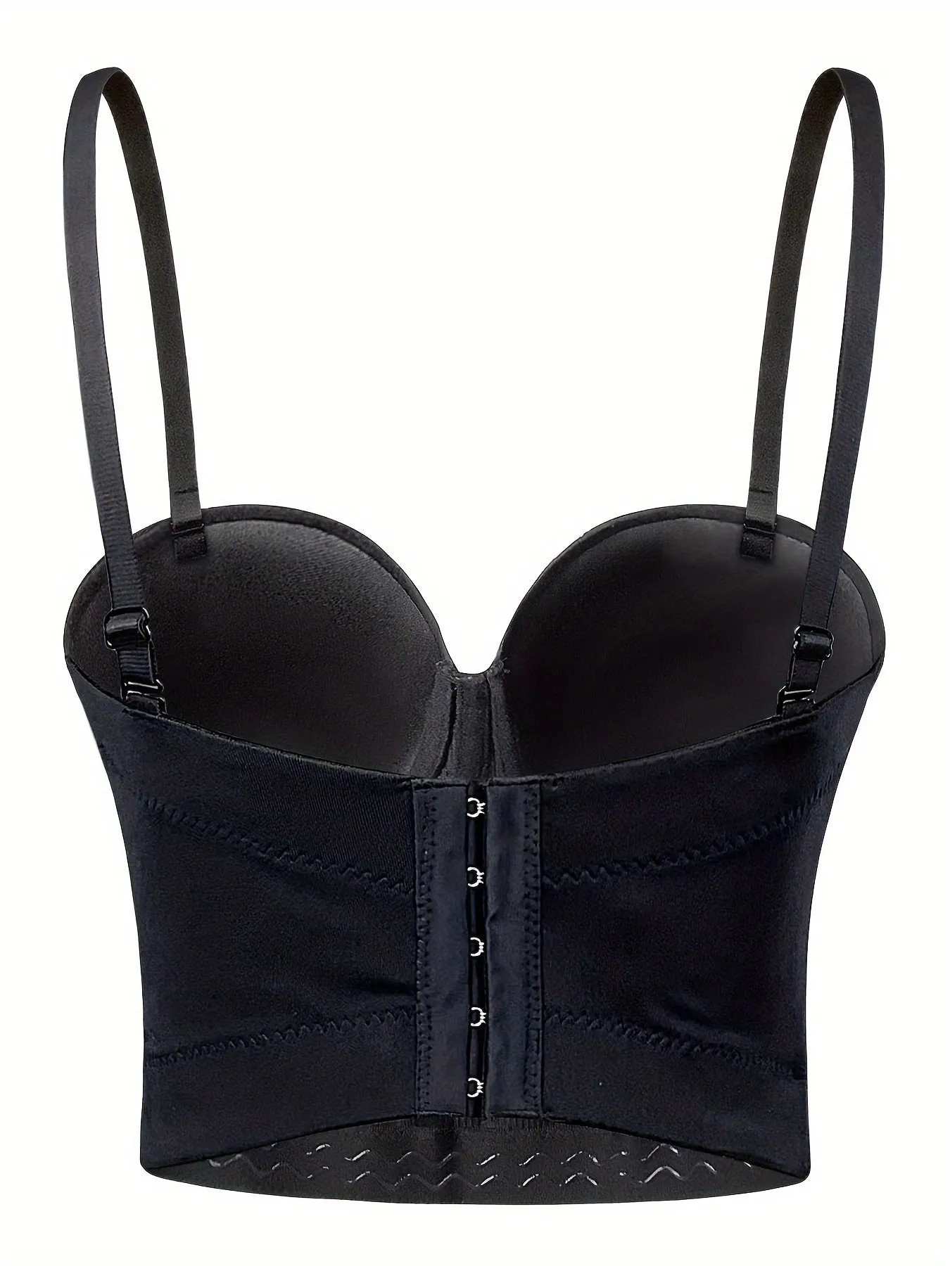 Solid Rhinestone Chain Detail Corset Cami Top, Elegant Sleeveless Sweetheart Neck Buckle Back Crop Slim Top, Women's Clothing