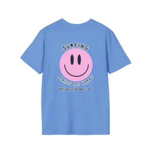 Surfing Makes Me Happy  Face T-Shirt
