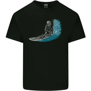 Surfing Skeleton Surf Skull Mens Light Cotton T-Shirt