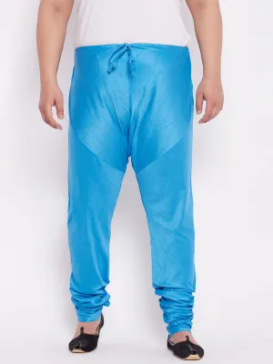 VASTRAMAY Men's Plus Size Aqua Solid Relax-Fit Churidar