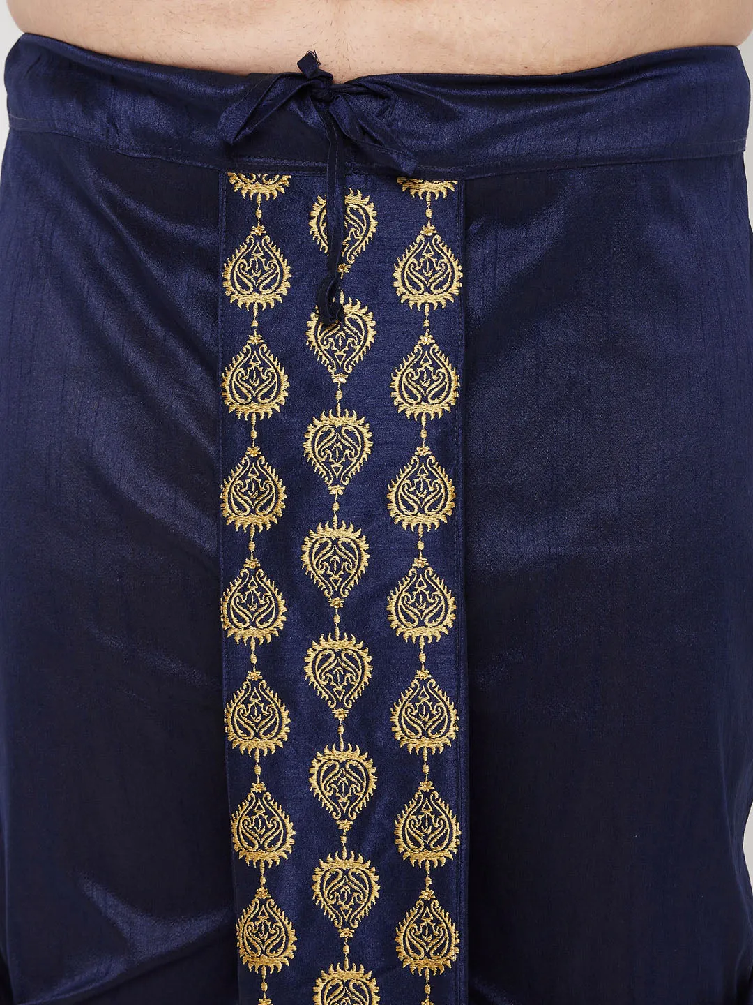 VASTRAMAY Men's Rose Gold Kurta And Dhoti Set