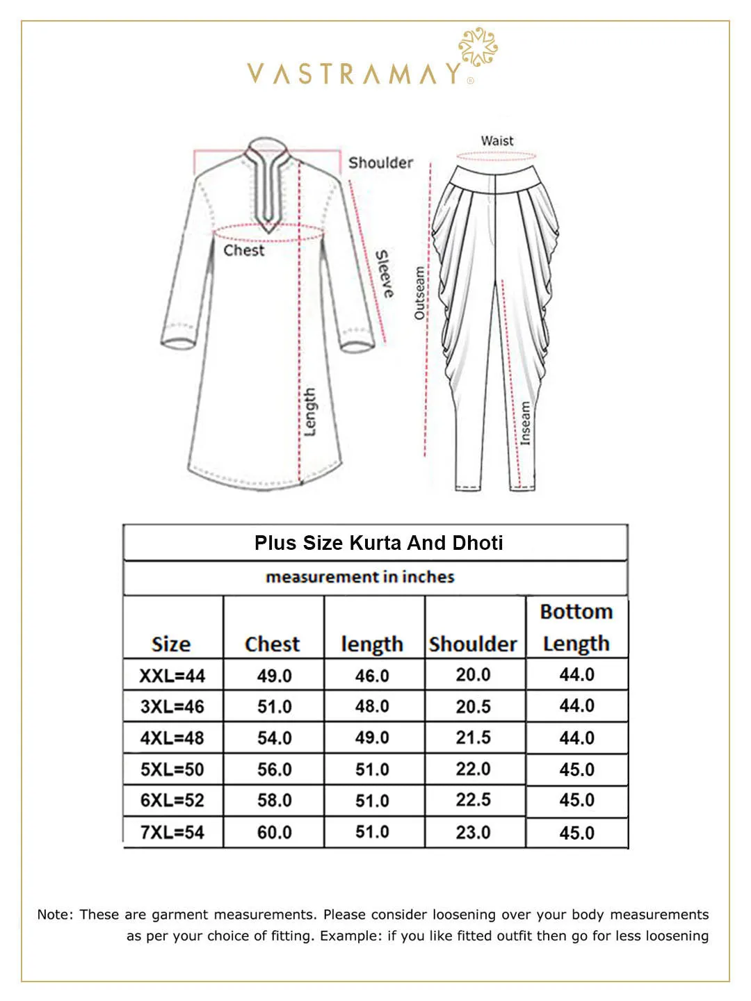 VASTRAMAY Men's Rose Gold Kurta And Dhoti Set