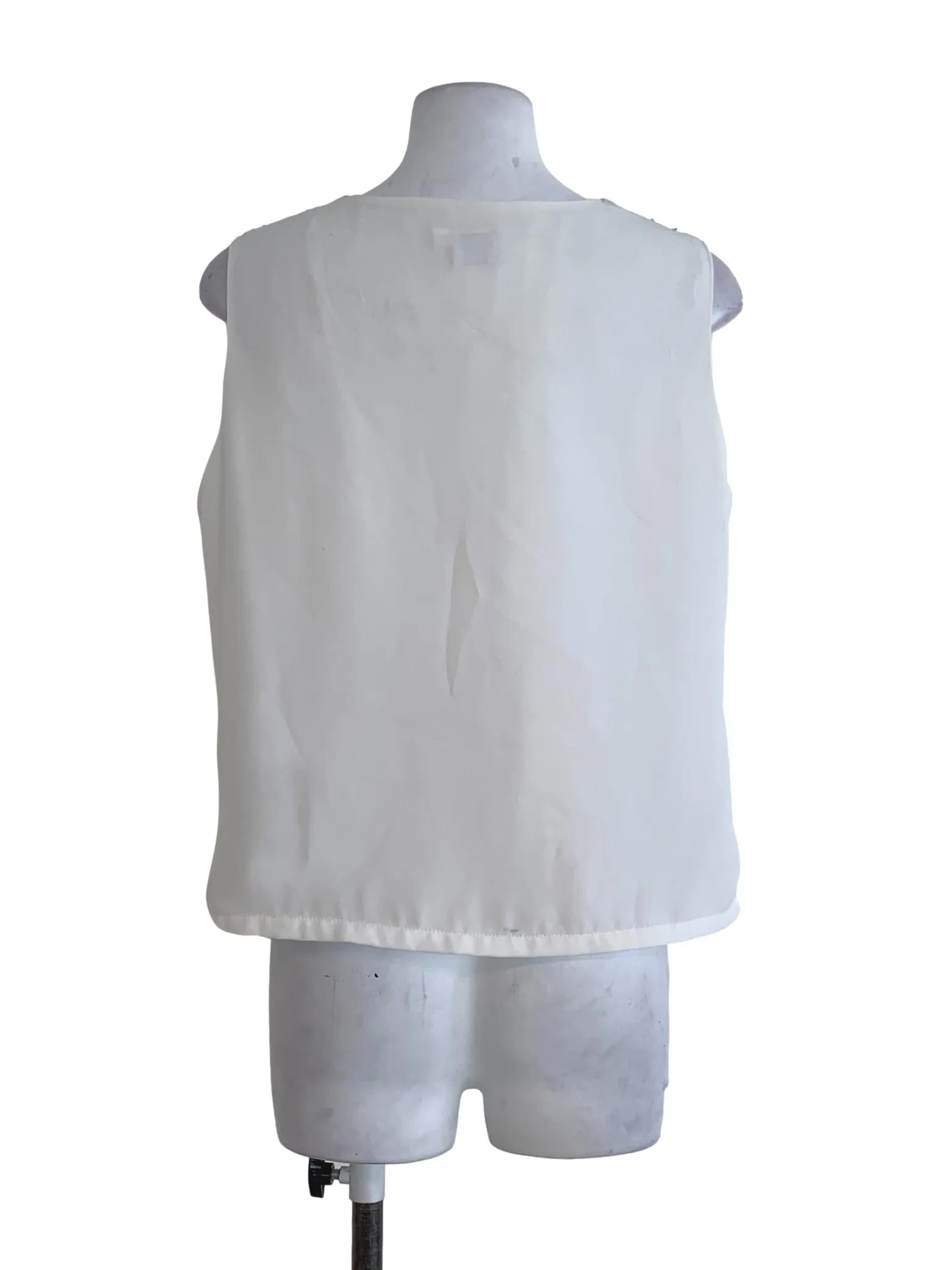 White Plain Sleeveless Top